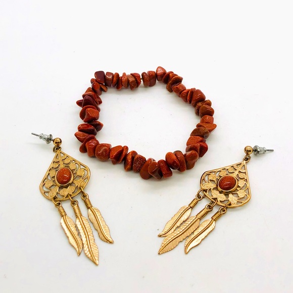 Vintage Sandstone Earrings & Bracelet - Picture 12 of 12